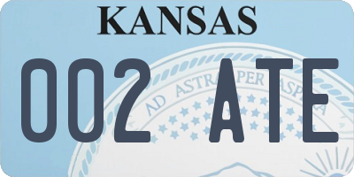KS license plate 002ATE