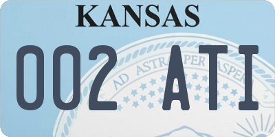 KS license plate 002ATI