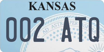 KS license plate 002ATQ