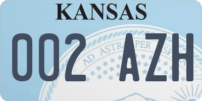 KS license plate 002AZH