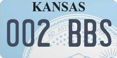 KS license plate 002BBS