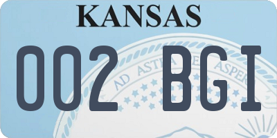 KS license plate 002BGI