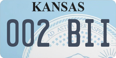 KS license plate 002BII