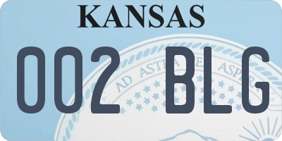 KS license plate 002BLG