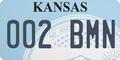 KS license plate 002BMN