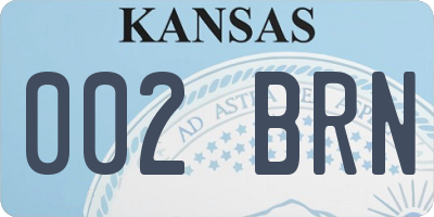 KS license plate 002BRN