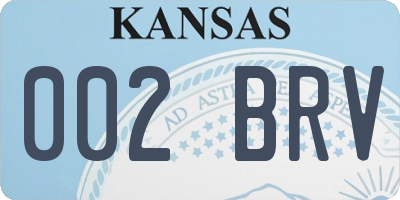 KS license plate 002BRV