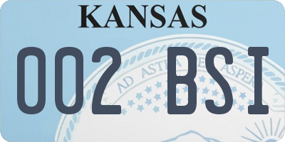 KS license plate 002BSI