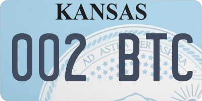 KS license plate 002BTC
