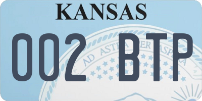 KS license plate 002BTP