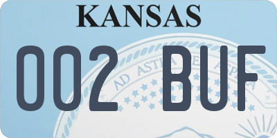 KS license plate 002BUF