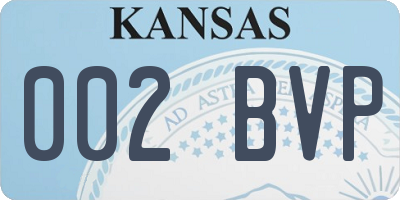 KS license plate 002BVP