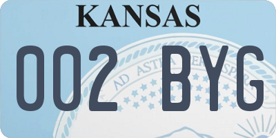 KS license plate 002BYG