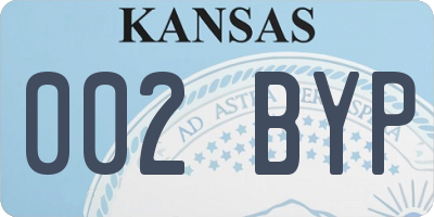 KS license plate 002BYP