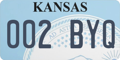 KS license plate 002BYQ