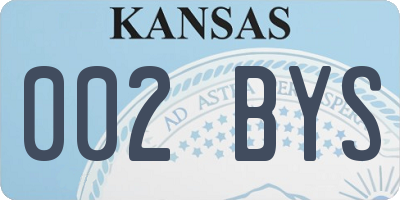 KS license plate 002BYS