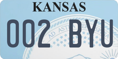 KS license plate 002BYU