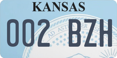 KS license plate 002BZH