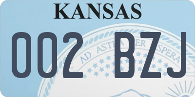 KS license plate 002BZJ