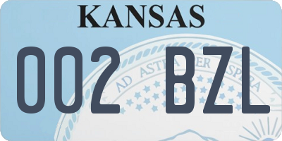 KS license plate 002BZL