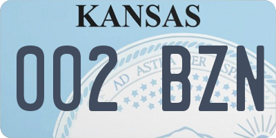 KS license plate 002BZN