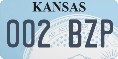 KS license plate 002BZP