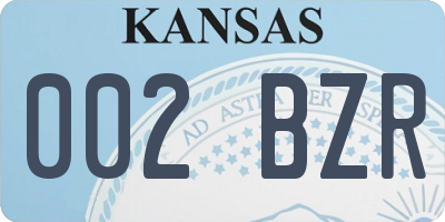 KS license plate 002BZR
