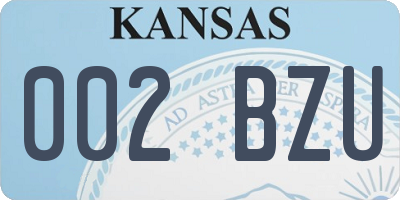 KS license plate 002BZU