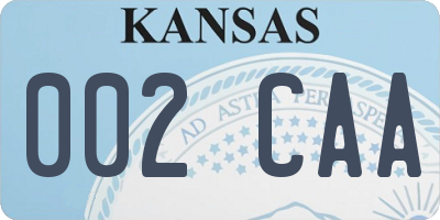 KS license plate 002CAA