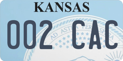 KS license plate 002CAC