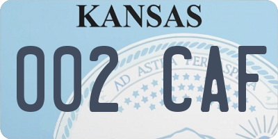 KS license plate 002CAF