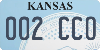 KS license plate 002CCO