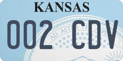 KS license plate 002CDV
