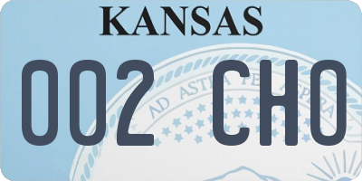 KS license plate 002CHO