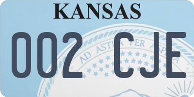KS license plate 002CJE