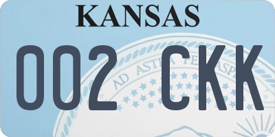 KS license plate 002CKK