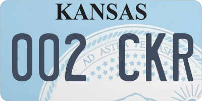 KS license plate 002CKR
