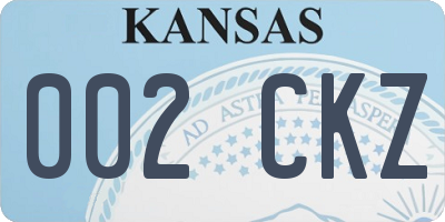 KS license plate 002CKZ