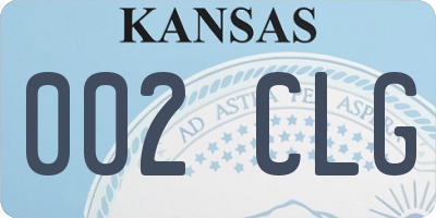 KS license plate 002CLG