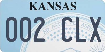 KS license plate 002CLX