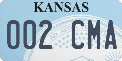 KS license plate 002CMA