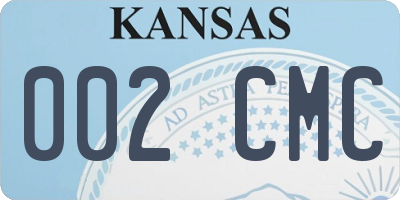 KS license plate 002CMC