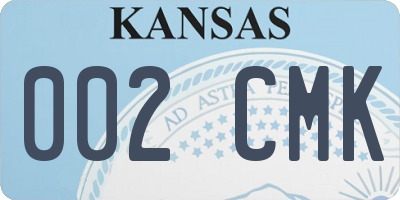 KS license plate 002CMK