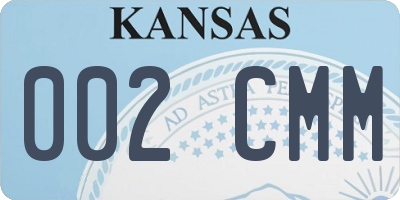 KS license plate 002CMM