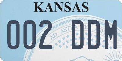 KS license plate 002DDM