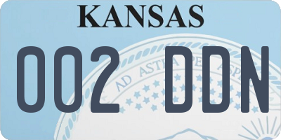 KS license plate 002DDN
