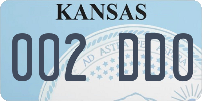 KS license plate 002DDO