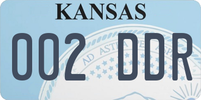 KS license plate 002DDR