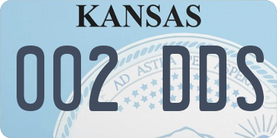 KS license plate 002DDS