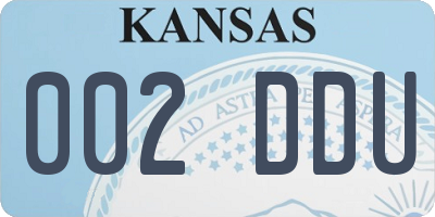 KS license plate 002DDU